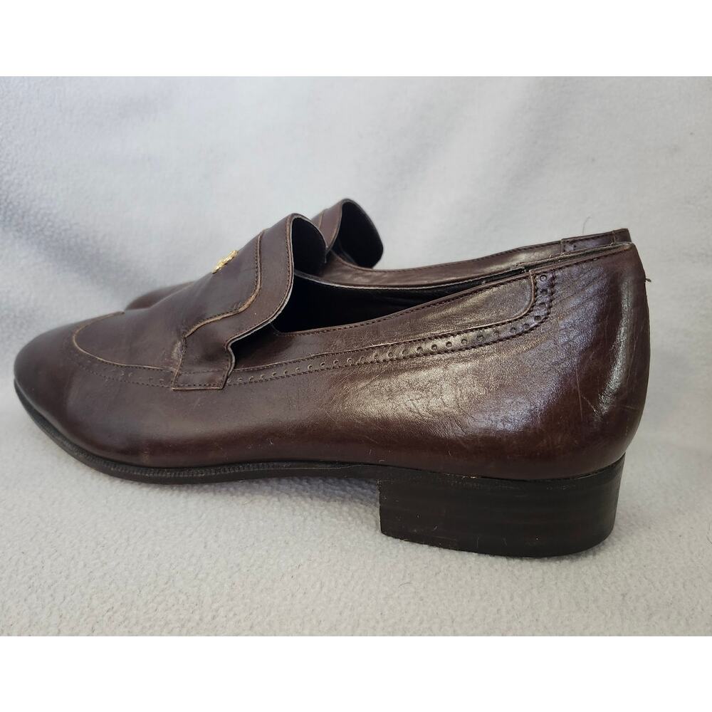 Vintage Stanley Blacker 7.5 Brown Loafer Made In Italy Wingtip Oxford - Picture 5 of 12